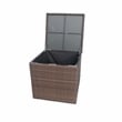 7-Piece Brown Rattan Seating Sofa Set with Firepit and Ice Container Table