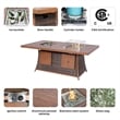 7-Piece Brown Rattan Seating Sofa Set with Firepit and Ice Container Table
