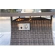 Brown Aluminum 6-Seat Patio Rectangle Firepit Dining Set with Chairs