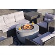 Gray Aluminum Patio and Outdoor Round Firepit Table with Rain Cover