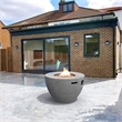 Gray Aluminum Patio and Outdoor Round Firepit Table with Rain Cover