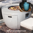 Gray Aluminum Patio and Outdoor Round Firepit Table with Rain Cover