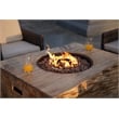 Aluminum Patio and Outdoor Rectangle Firepit in Grain Pattern with Rain Cover