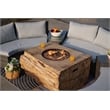 Aluminum Patio and Outdoor Rectangle Firepit in Grain Pattern with Rain Cover