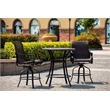 Direct Wicker 3PC Aluminum and Rattan Outdoor Serving Bar Set in Brown/Black