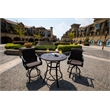 Direct Wicker 3PC Aluminum and Rattan Outdoor Serving Bar Set in Brown/Black