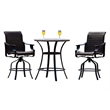 Direct Wicker 3PC Aluminum and Rattan Outdoor Serving Bar Set in Brown/Black