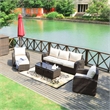 Direct Wicker Outdoor Furniture 5PCS Conversation Sets in Brown with Cushions
