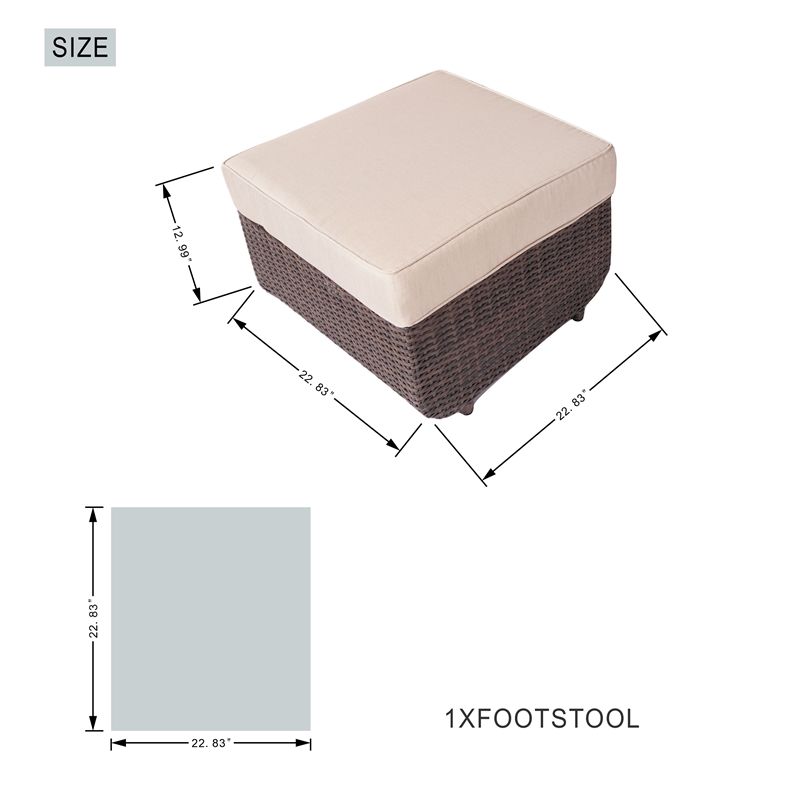 Direct Wicker Outdoor Furniture 5PCS Conversation Sets in Brown with Cushions