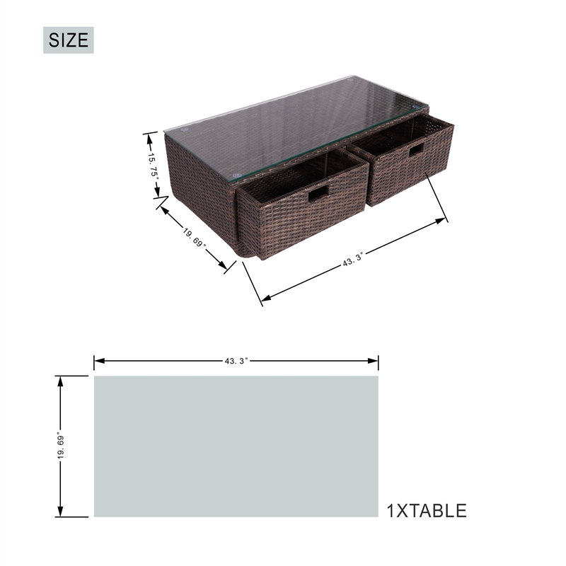 Direct Wicker Outdoor Furniture 5PCS Conversation Sets in Brown with Cushions