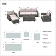 Direct Wicker Garden Furniture 5PCS Rattan Sectionals Sofas in Gray with Cushion