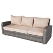Direct Wicker Garden Furniture 5PCS Rattan Sectionals Sofas in Gray with Cushion