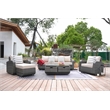 Direct Wicker Garden Furniture 5PCS Rattan Sectionals Sofas in Gray with Cushion