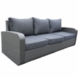 Direct Wicker Living Room Sets 5PCS Rattan Reception Sofas in Black with Cushion