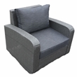 Direct Wicker Living Room Sets 5PCS Rattan Reception Sofas in Black with Cushion