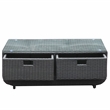 Direct Wicker Living Room Sets 5PCS Rattan Reception Sofas in Black with Cushion