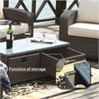 Direct Wicker Living Room Sets 5PCS Rattan Reception Sofas in Black with Cushion