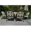 Direct Wicker Patio Garden Iron Seating Set 5 with Beige Cushions