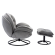 Elizabeth Gray Velvet Living Room Accent Chair Set with Ottoman