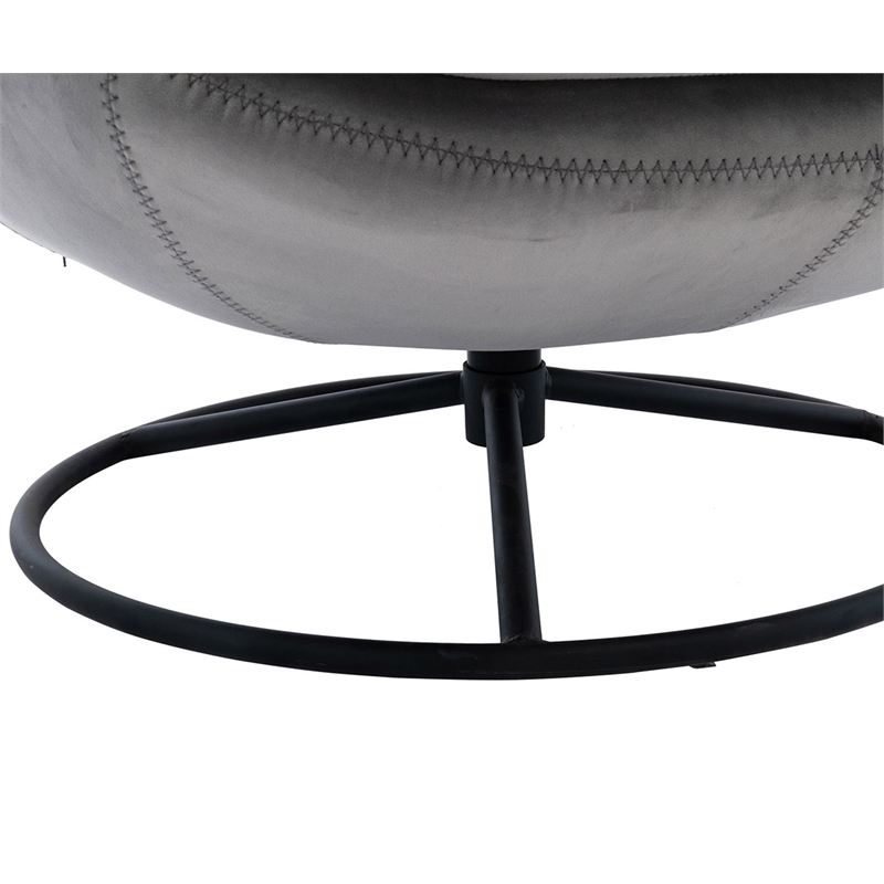 Elizabeth Gray Velvet Living Room Accent Chair Set with Ottoman