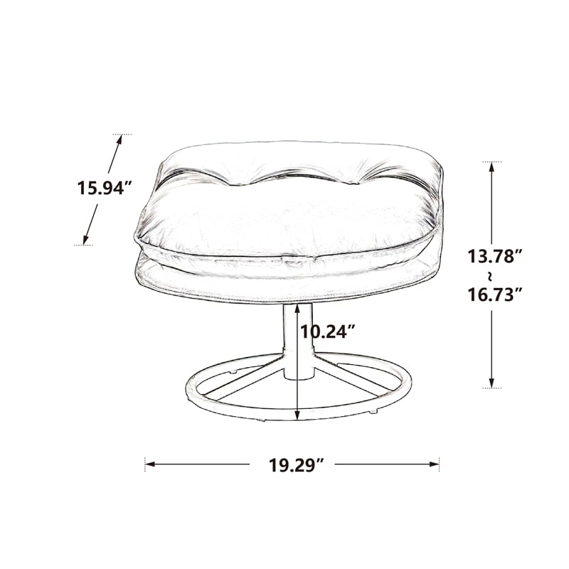 Elizabeth Pink Aluminum Living Room Accent Chair with Ottoman