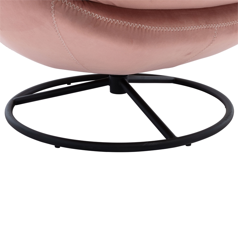 Elizabeth Pink Aluminum Living Room Accent Chair with Ottoman