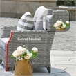 5-Pieces Gray Rattan Patio Sofa Set with Fire Pit Table and Beige Cushions