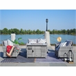 5-Pieces Outdoor Contemporary Gray Rattan Sofa Set with Gray Cushions