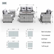 5-Pieces Outdoor Contemporary Gray Rattan Sofa Set with Gray Cushions