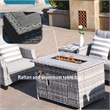5-Pieces Outdoor Contemporary Gray Rattan Sofa Set with Gray Cushions