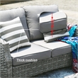 5-Pieces Outdoor Contemporary Gray Rattan Sofa Set with Gray Cushions