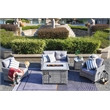 5-Pieces Outdoor Contemporary Gray Rattan Sofa Set with Gray Cushions
