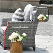 5-Pieces Gray Rattan Patio Sofa Set with Fire Pit Table and Cushions