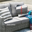 5-Pieces Gray Rattan Patio Sofa Set with Fire Pit Table and Cushions