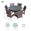 Direct Wicker Patio Atina 7 Pieces Rattan Outdoor Dining Sets in Brown