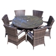 Direct Wicker Patio Atina 7 Pieces Rattan Outdoor Dining Sets in Brown
