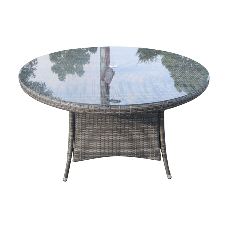 Direct Wicker Patio Atina 7 Pieces Rattan Outdoor Dining Sets in Brown