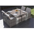 Square 8-Person Brown Aluminum Outdoor Dining Set with 4 Chairs And 2 Ottomans