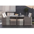 Square 8-Person Brown Aluminum Outdoor Dining Set with 4 Chairs And 2 Ottomans