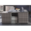 Square 8-Person Brown Aluminum Outdoor Dining Set with 4 Chairs And 2 Ottomans