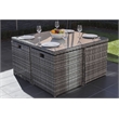 Patio 9-Pieces Gray Aluminum Outdoor Dining Set With Cushion