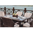 Brown Aluminum Rectangular 6-Person Outdoor Dining Set with Six Chairs