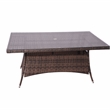 Brown Aluminum Rectangular 6-Person Outdoor Dining Set with Six Chairs