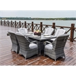 Gray Aluminum Rectangular 6-Person Outdoor Dining Set with Six Chairs