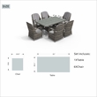 Gray Aluminum Rectangular 6-Person Outdoor Dining Set with Six Chairs