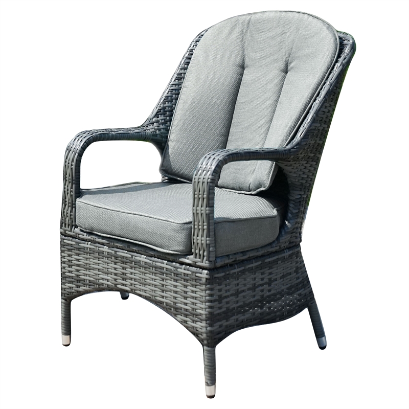 Gray Aluminum Rectangular 6-Person Outdoor Dining Set with Six Chairs