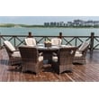 Oval Brown Aluminum 6 - Person Outdoor Dining Set With Cushions