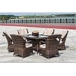 Oval Brown Aluminum 6 - Person Outdoor Dining Set With Cushions
