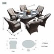 Oval Brown Aluminum 6 - Person Outdoor Dining Set With Cushions
