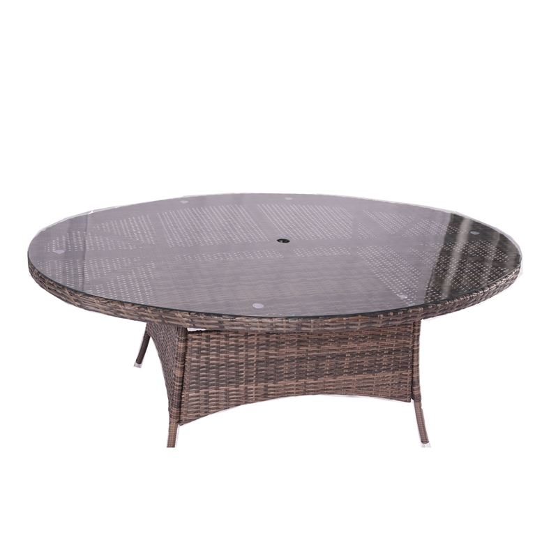 Oval Brown Aluminum 6 - Person Outdoor Dining Set With Cushions